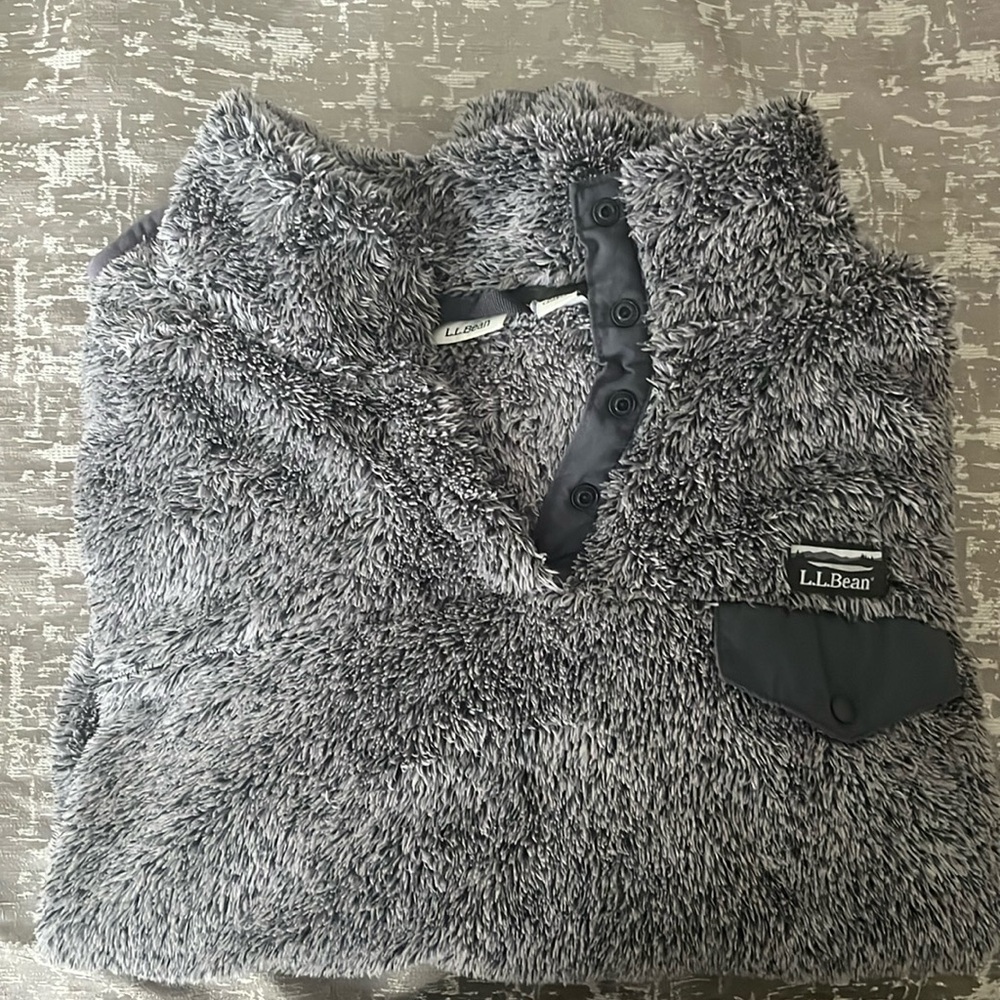 LL Bean gray quarter zip